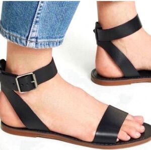 Black Leather Sandals